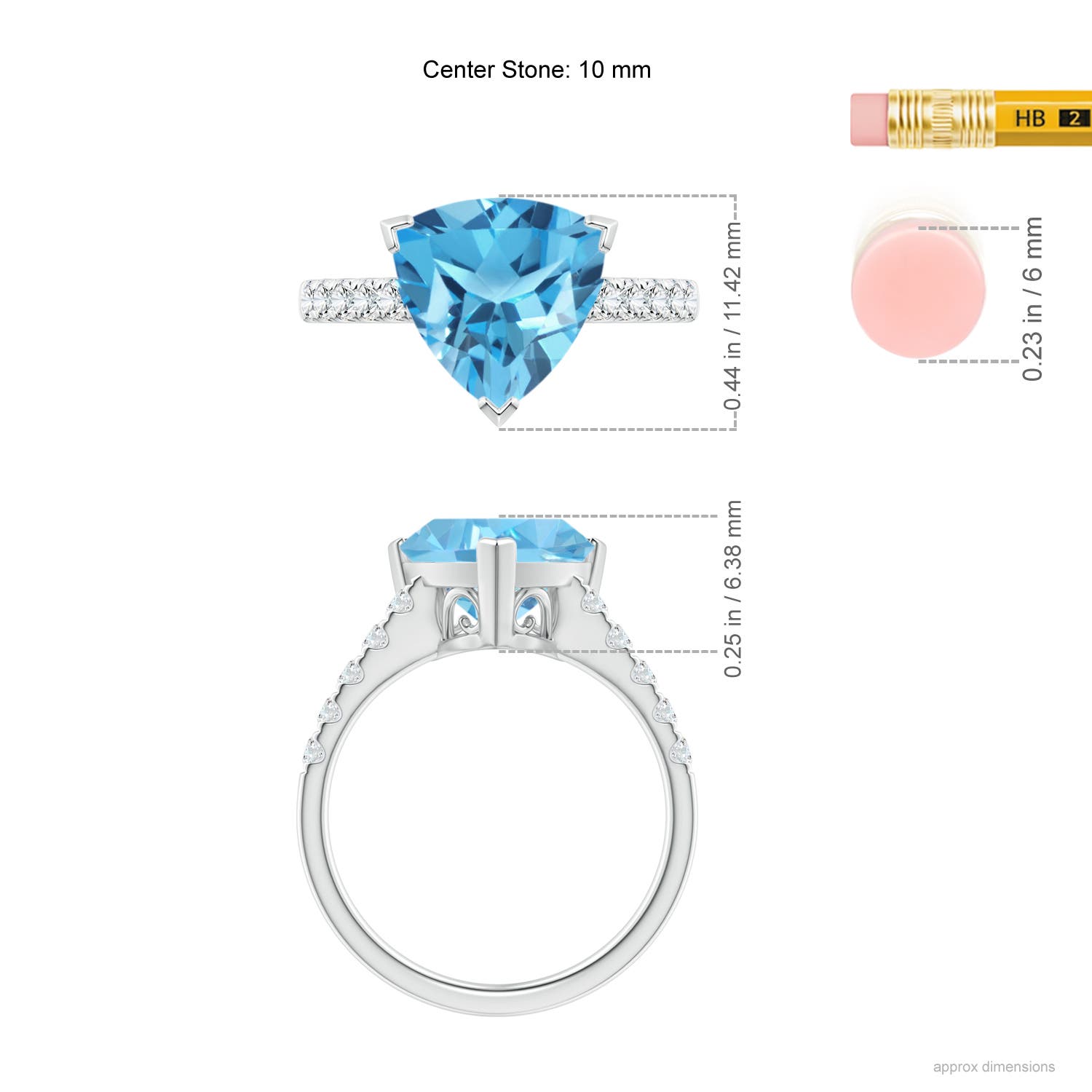 AA - Swiss Blue Topaz / 4.15 CT / 14 KT White Gold