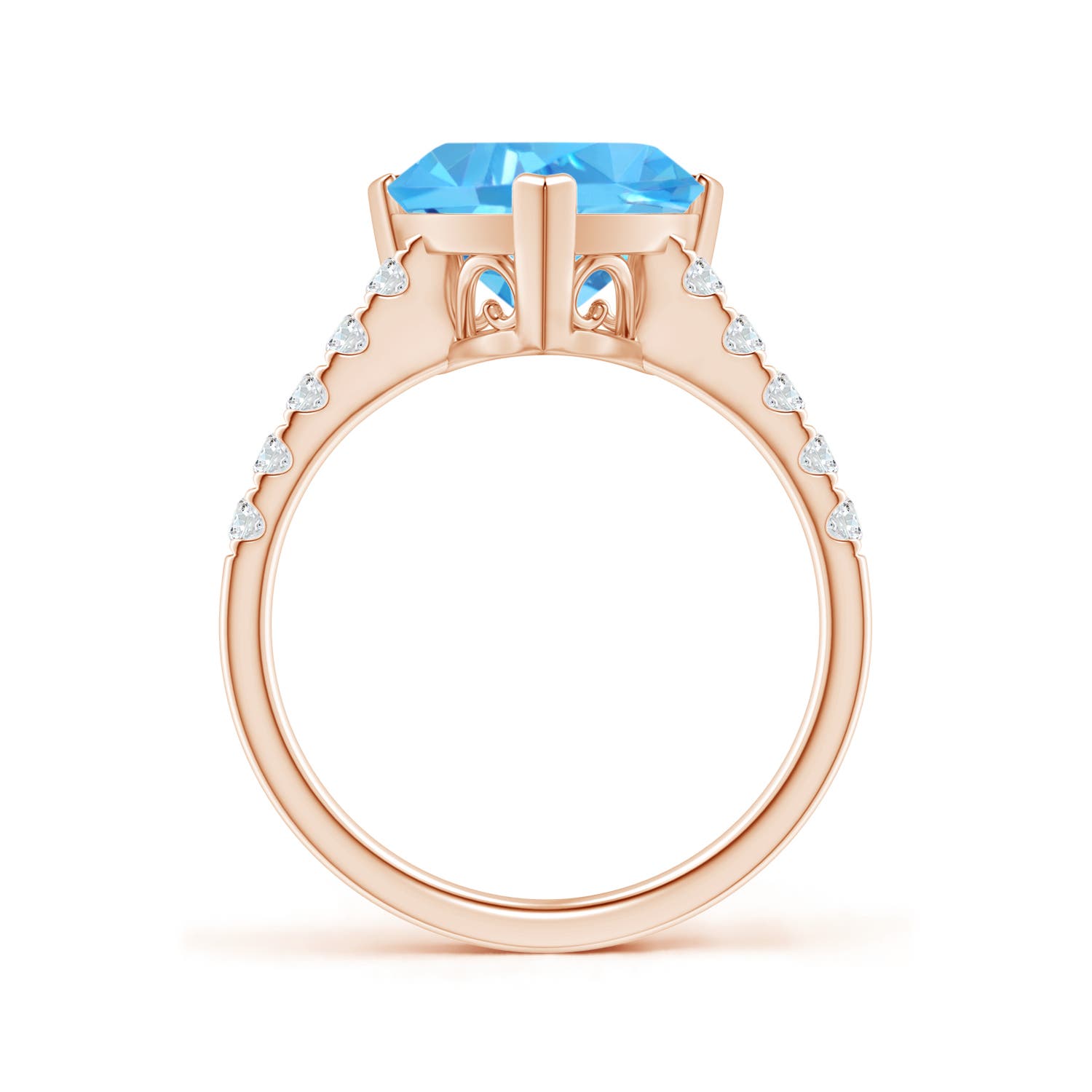 AAA - Swiss Blue Topaz / 4.15 CT / 14 KT Rose Gold