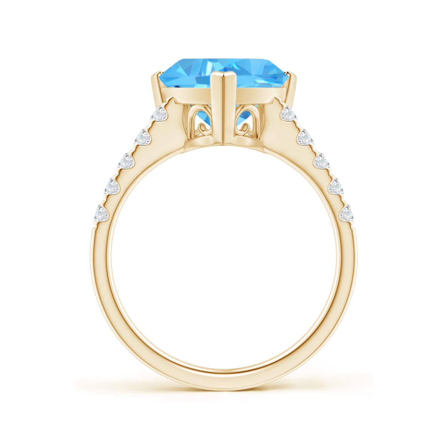 AAA - Swiss Blue Topaz / 4.15 CT / 14 KT Yellow Gold