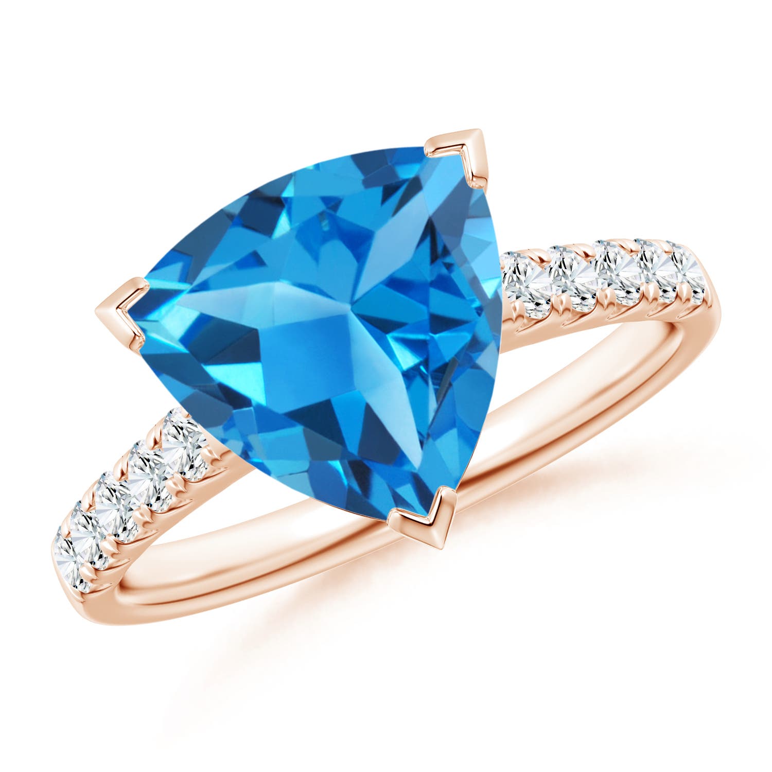 AAAA - Swiss Blue Topaz / 4.15 CT / 14 KT Rose Gold