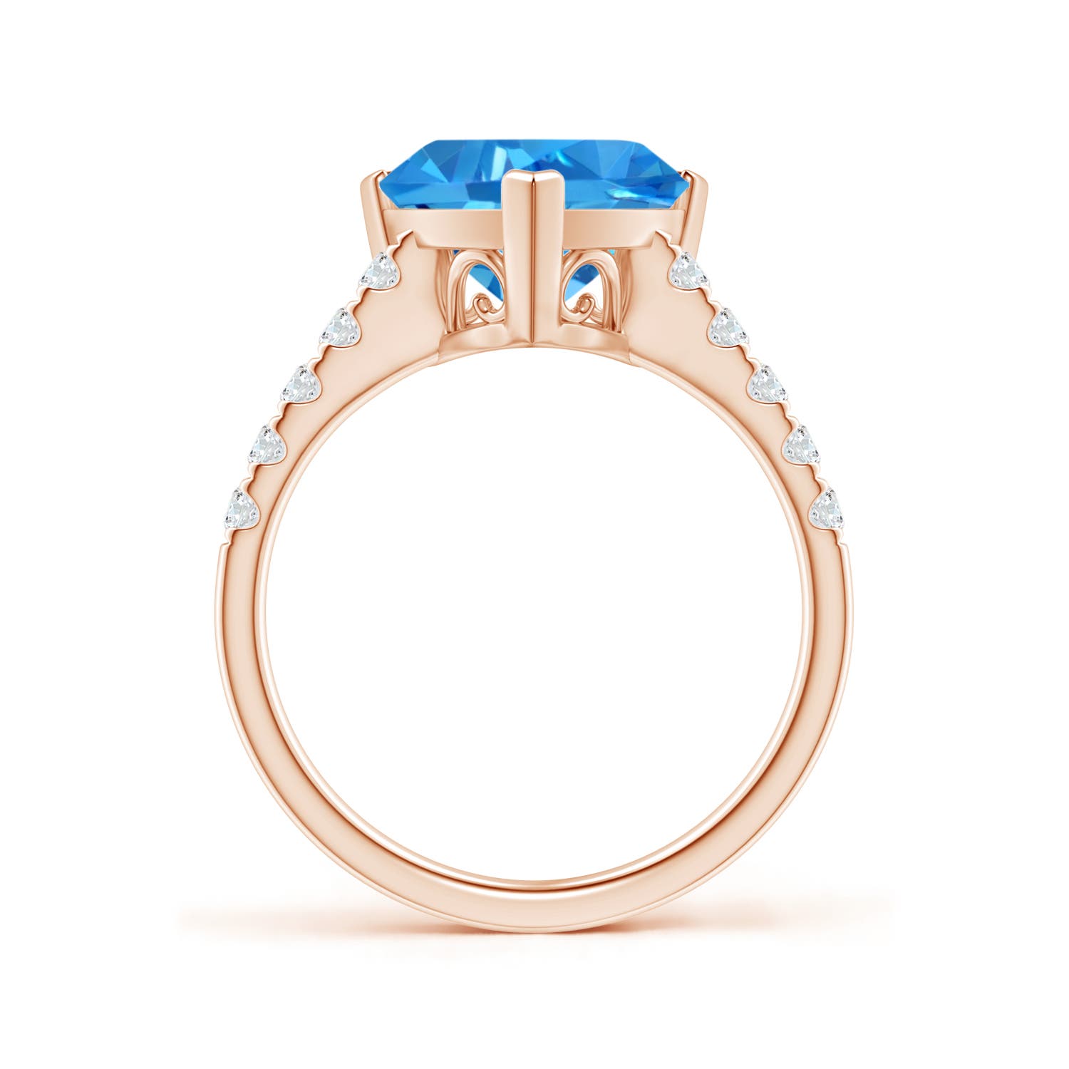 AAAA - Swiss Blue Topaz / 4.15 CT / 14 KT Rose Gold