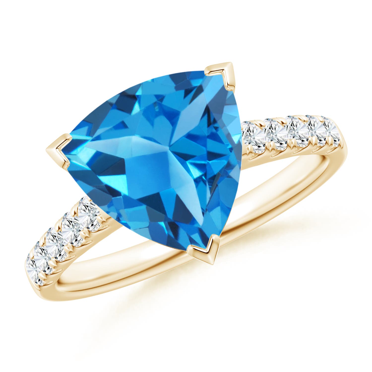 AAAA - Swiss Blue Topaz / 4.15 CT / 14 KT Yellow Gold