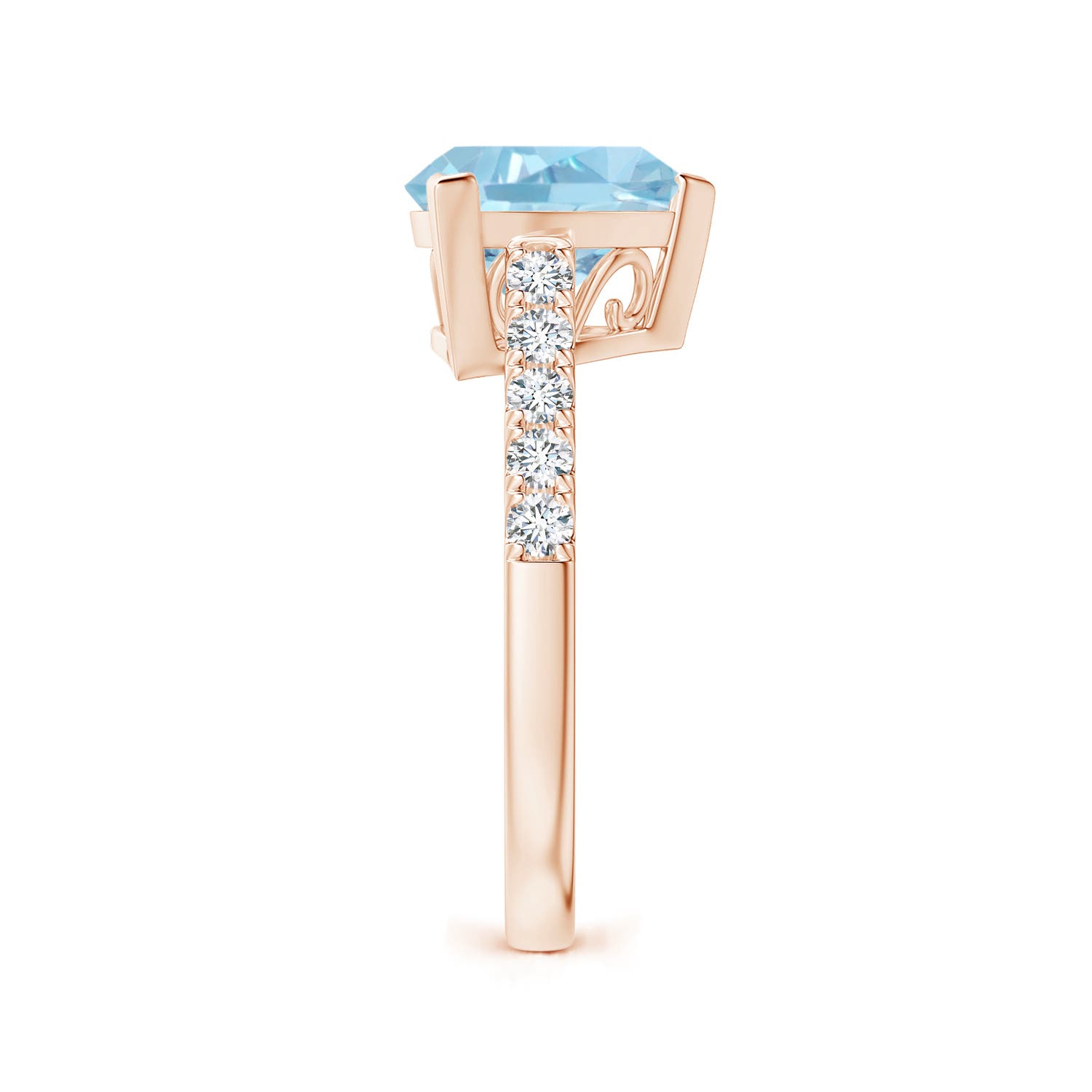 A - Swiss Blue Topaz / 3.05 CT / 14 KT Rose Gold