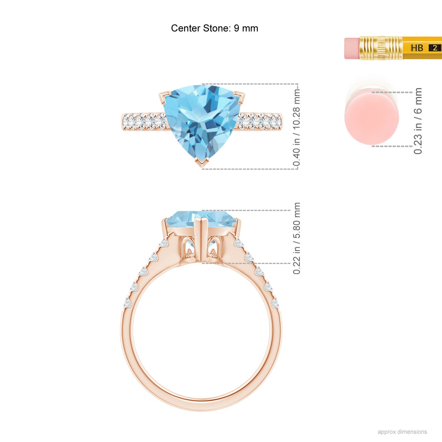 A - Swiss Blue Topaz / 3.05 CT / 14 KT Rose Gold