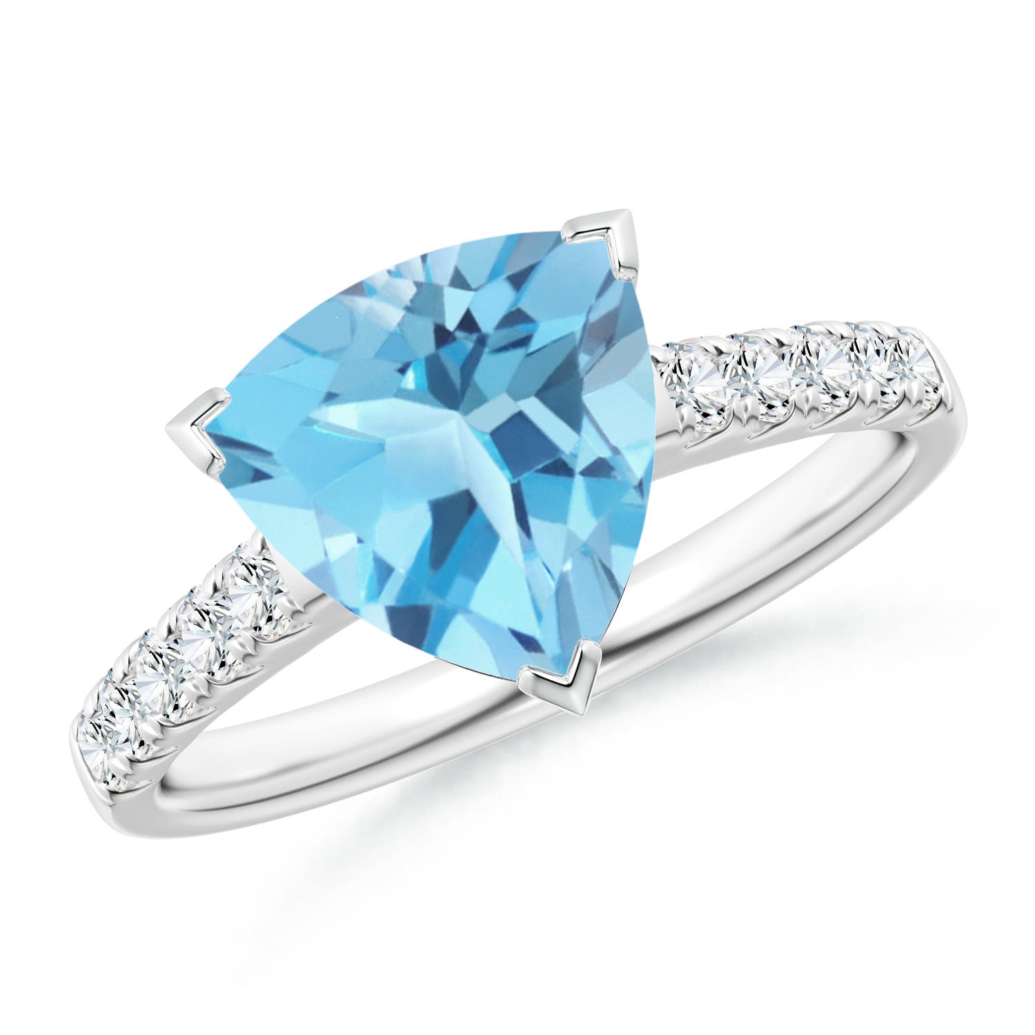 A - Swiss Blue Topaz / 3.05 CT / 14 KT White Gold