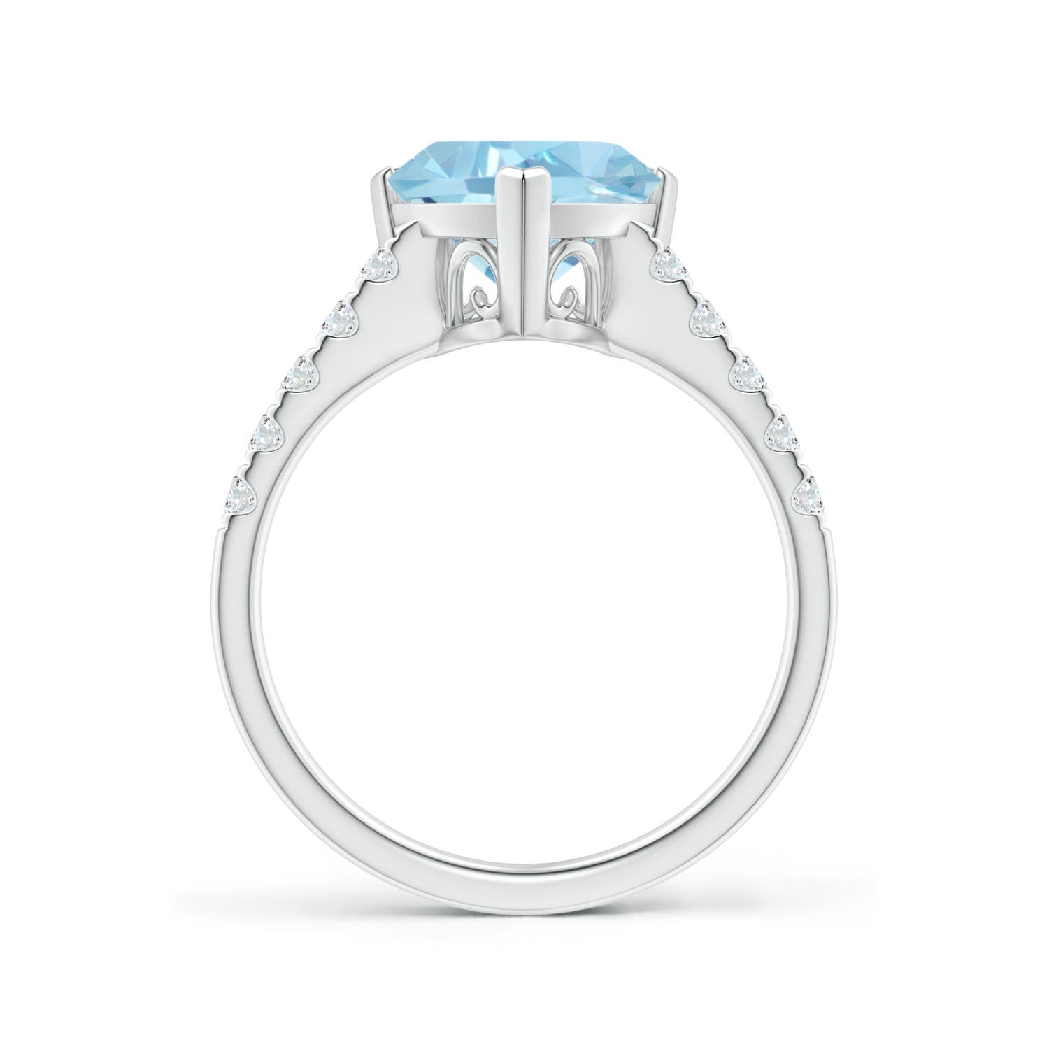 A - Swiss Blue Topaz / 3.05 CT / 14 KT White Gold