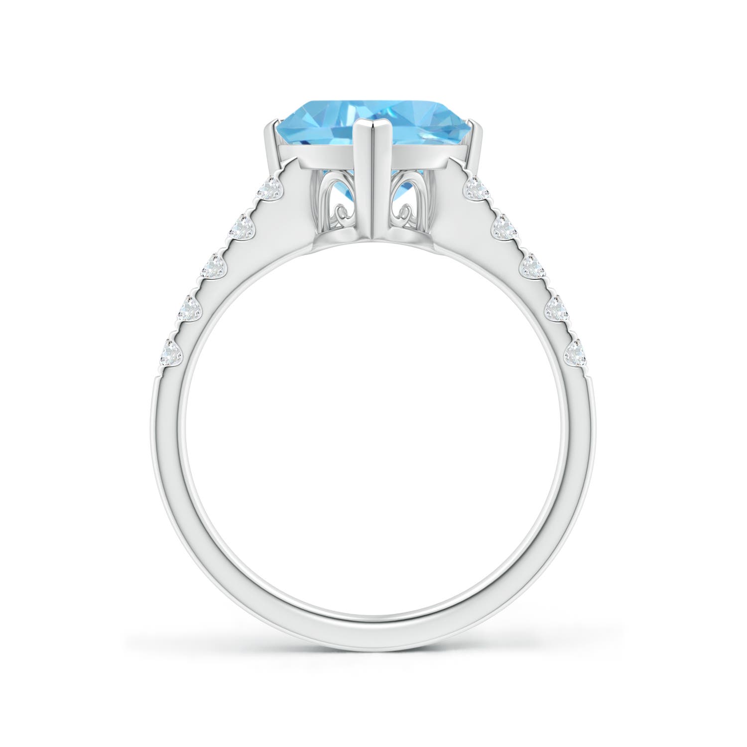 AA - Swiss Blue Topaz / 3.05 CT / 14 KT White Gold