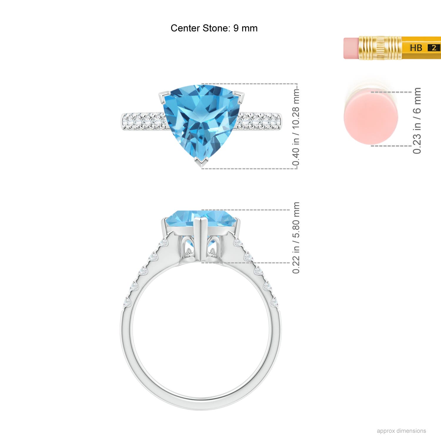 AA - Swiss Blue Topaz / 3.05 CT / 14 KT White Gold