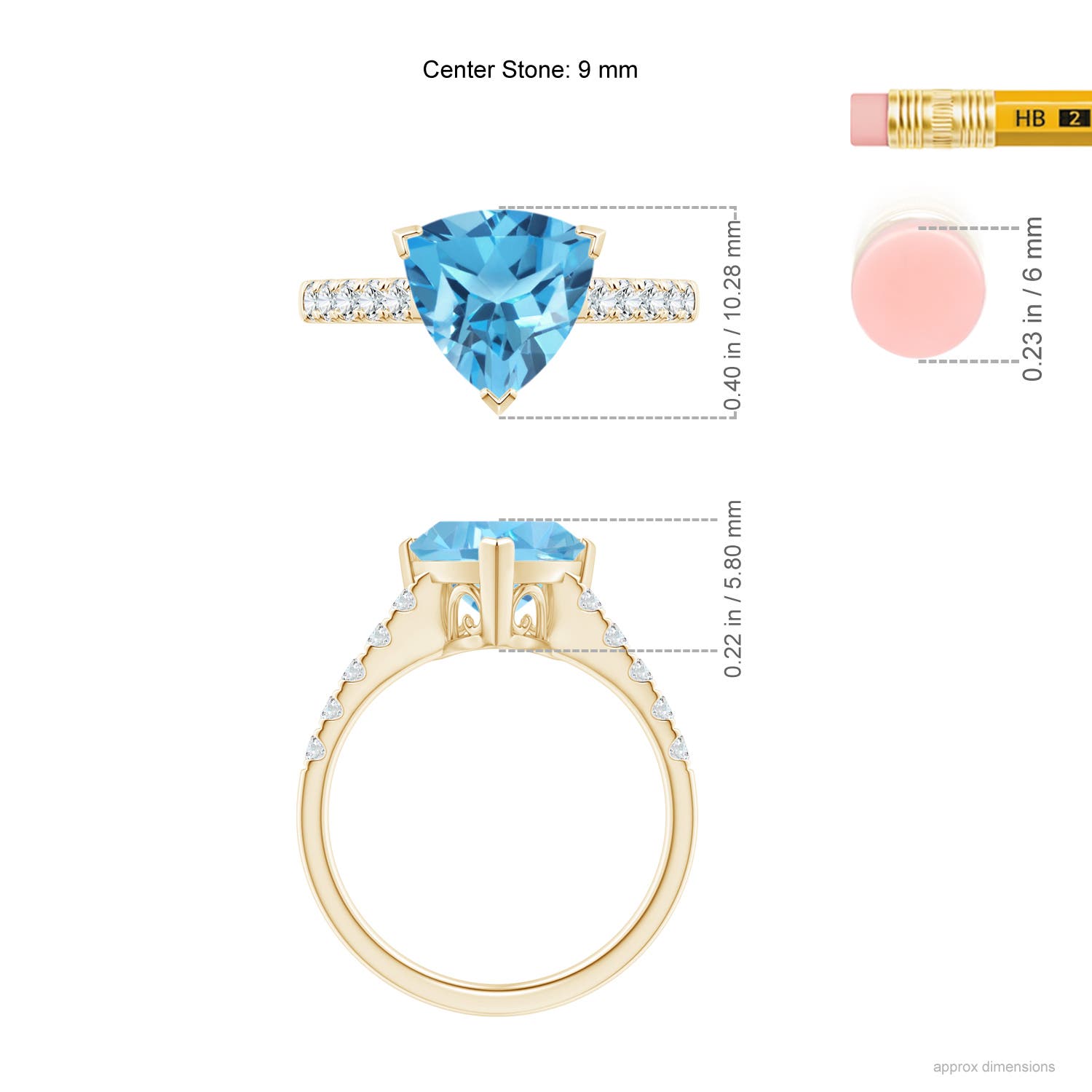 AA - Swiss Blue Topaz / 3.05 CT / 14 KT Yellow Gold