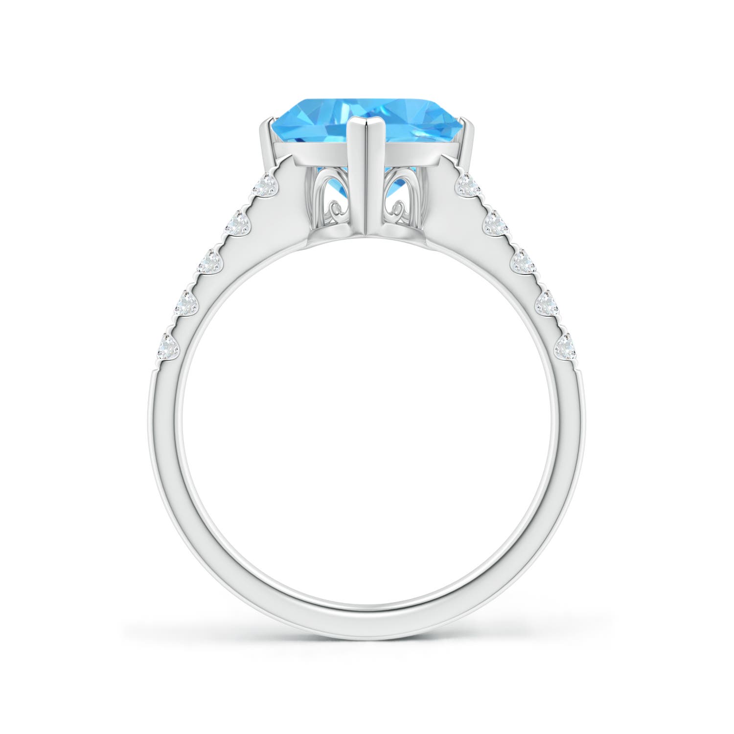 AAA - Swiss Blue Topaz / 3.05 CT / 14 KT White Gold