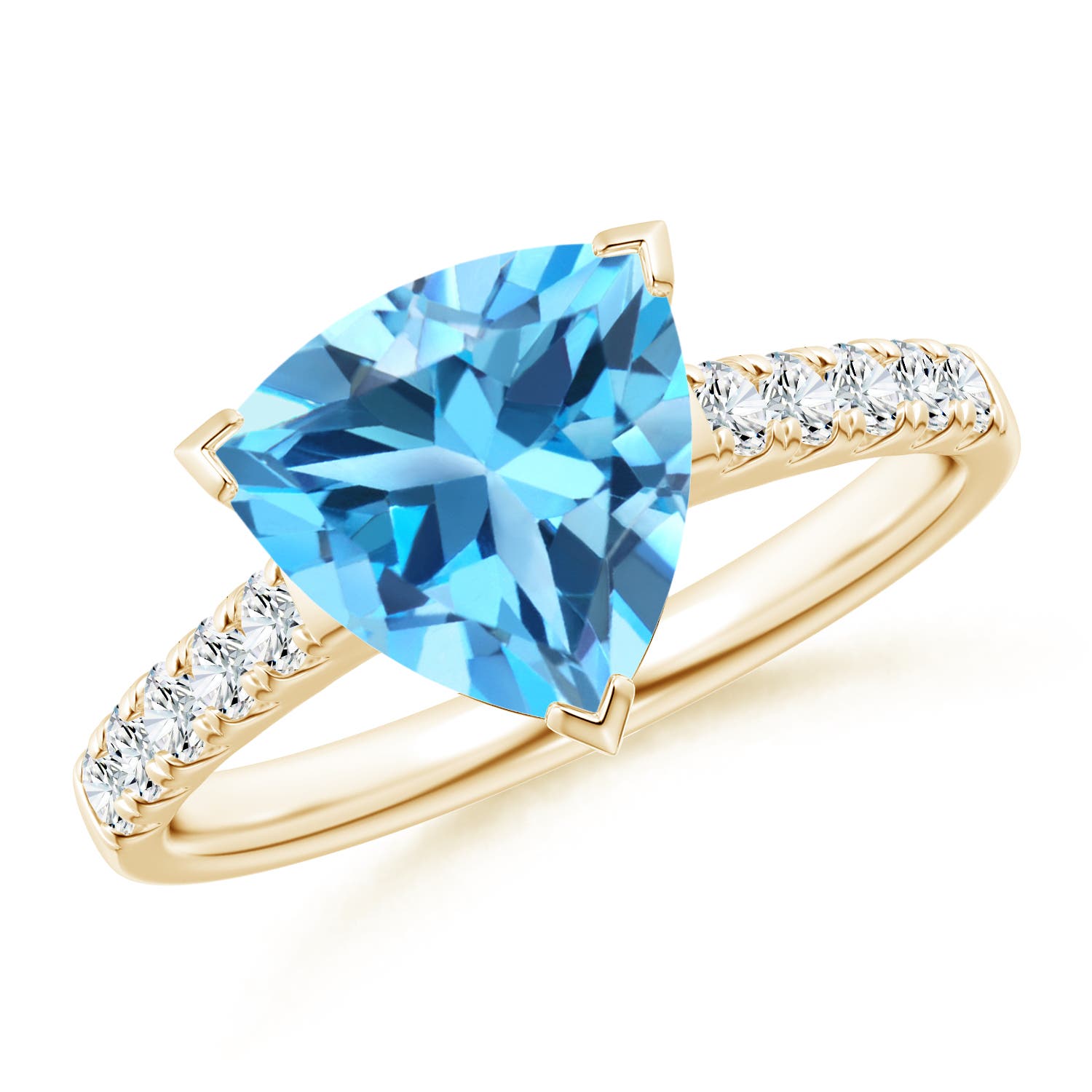 AAA - Swiss Blue Topaz / 3.05 CT / 14 KT Yellow Gold