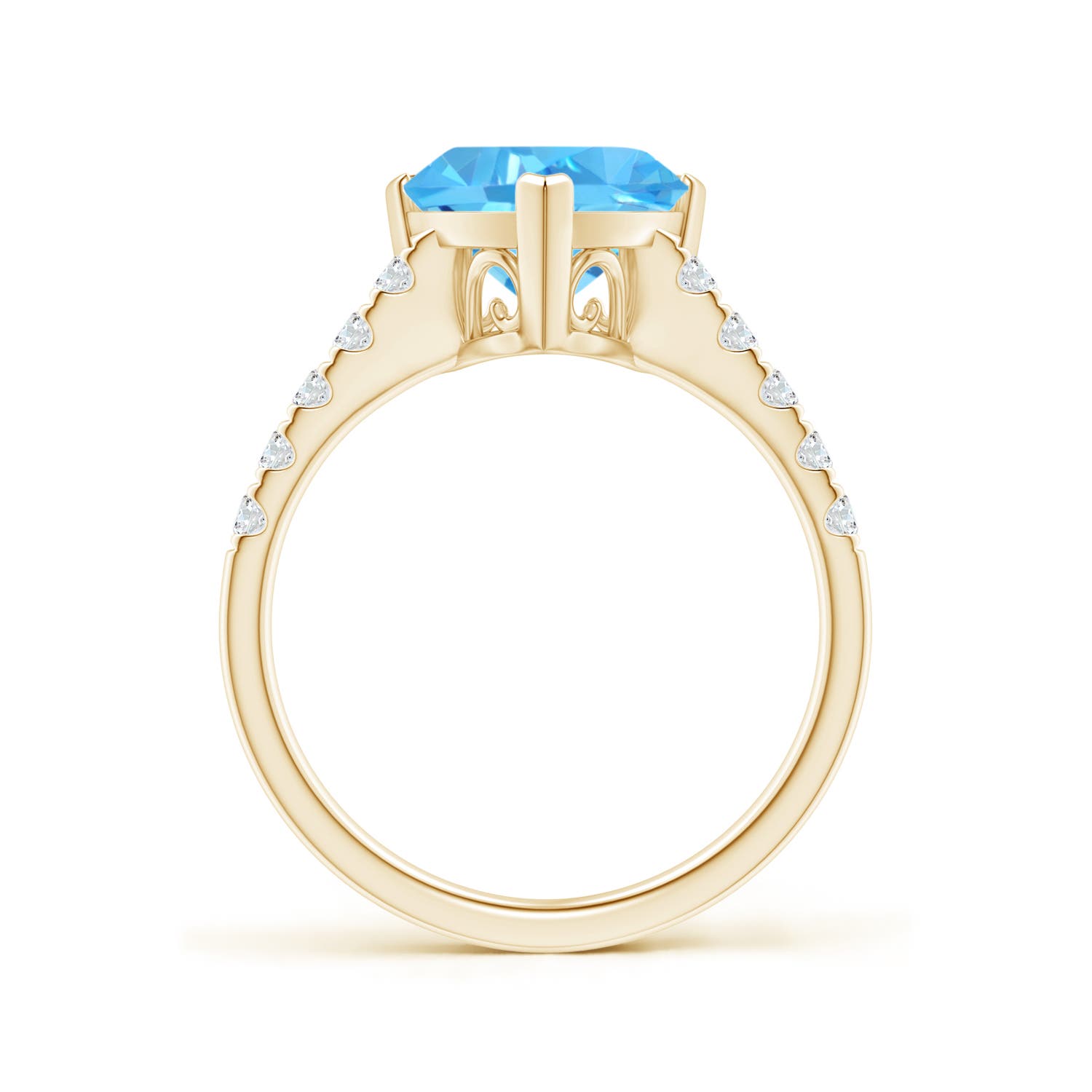 AAA - Swiss Blue Topaz / 3.05 CT / 14 KT Yellow Gold