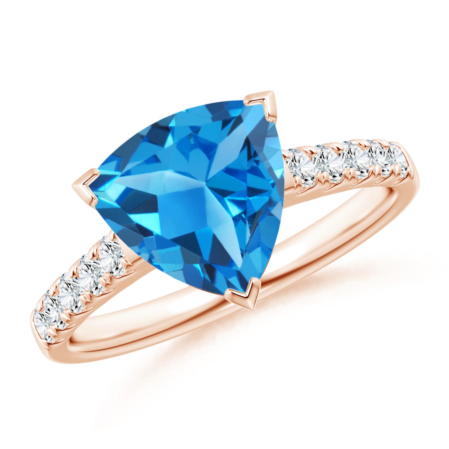 AAAA - Swiss Blue Topaz / 3.05 CT / 14 KT Rose Gold