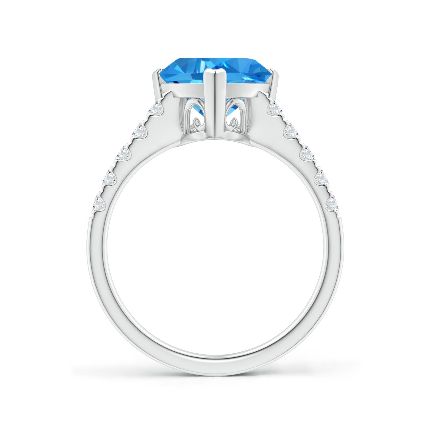 AAAA - Swiss Blue Topaz / 3.05 CT / 14 KT White Gold