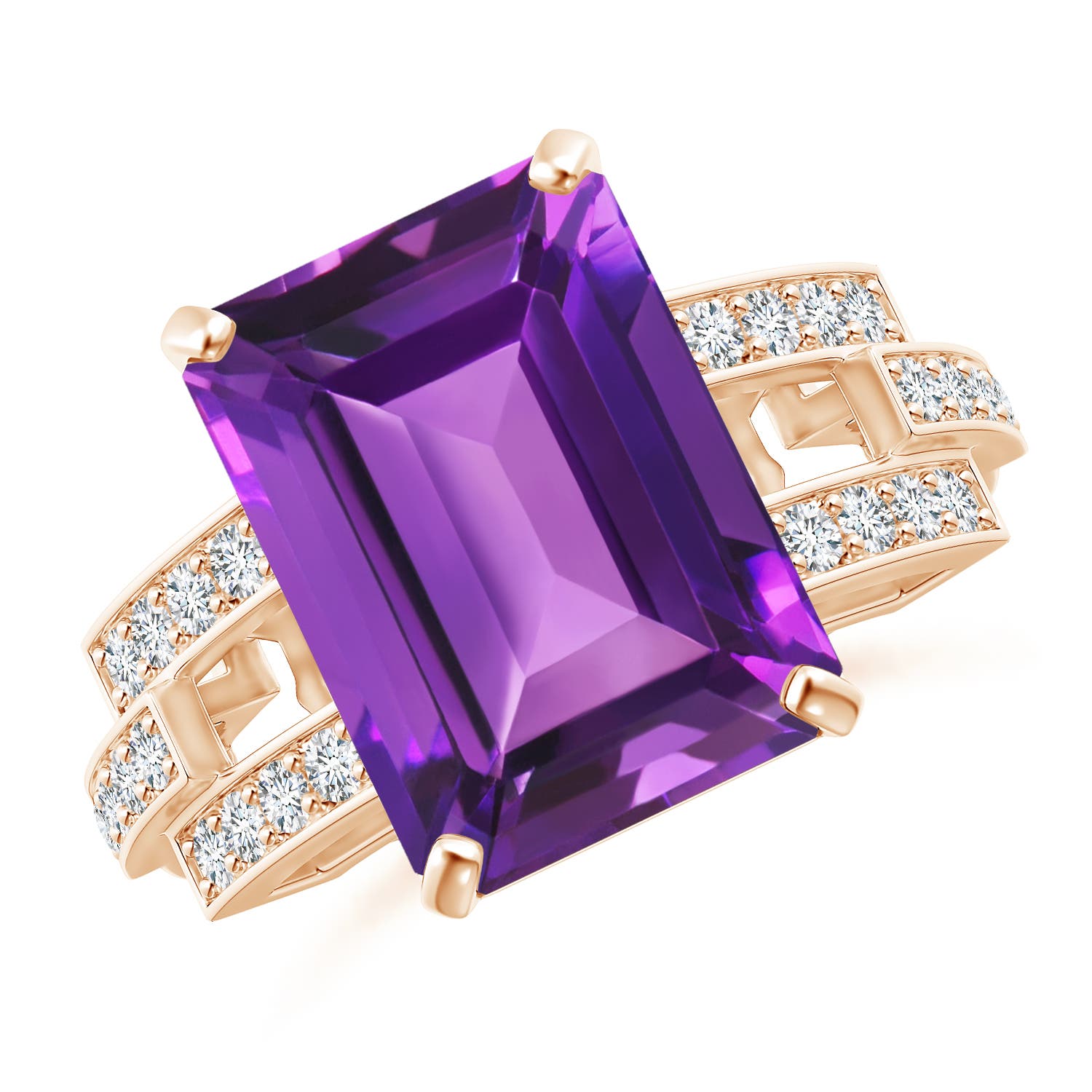 AAAA - Amethyst / 6.84 CT / 14 KT Rose Gold