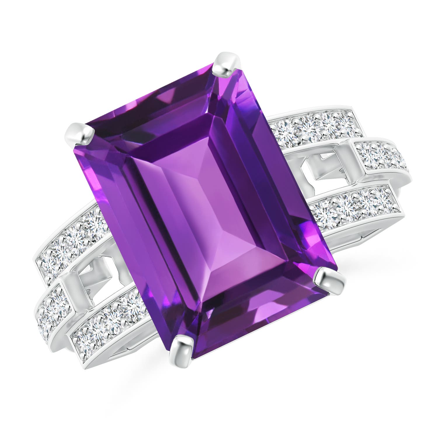 AAAA - Amethyst / 6.84 CT / 14 KT White Gold