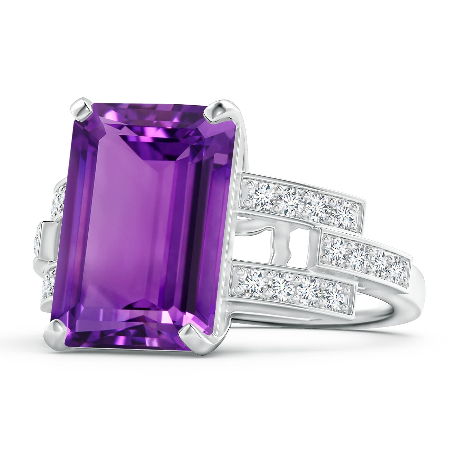 AAAA - Amethyst / 6.84 CT / 14 KT White Gold