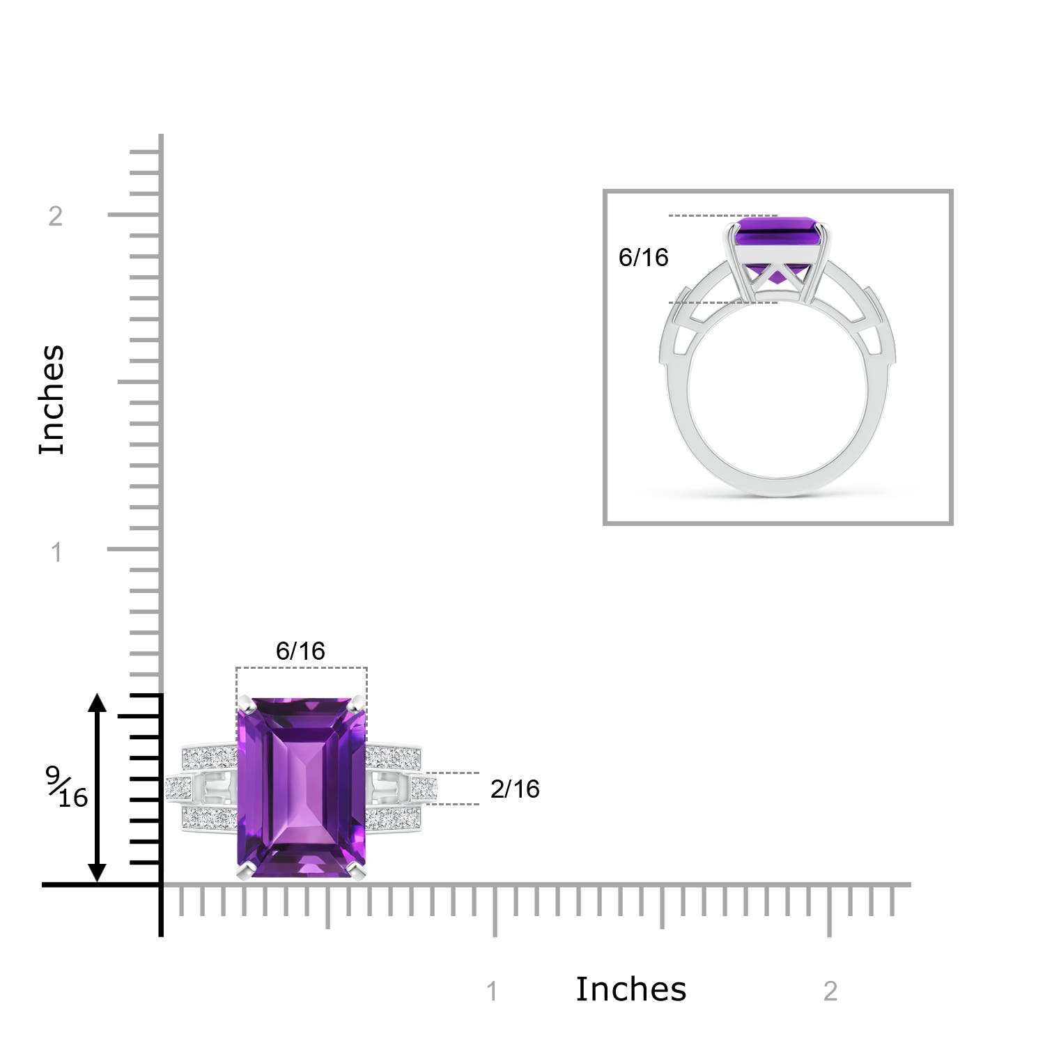 AAAA - Amethyst / 6.84 CT / 14 KT White Gold