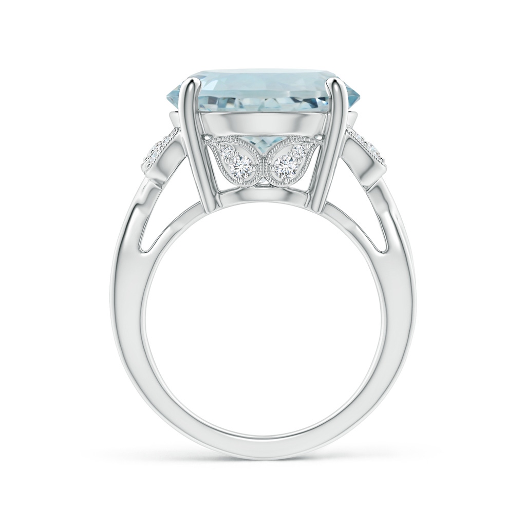 16.01x15.92x9.92mm AA GIA Certified Vintage Style Aquamarine Crossover Shank Ring in White Gold Side 199
