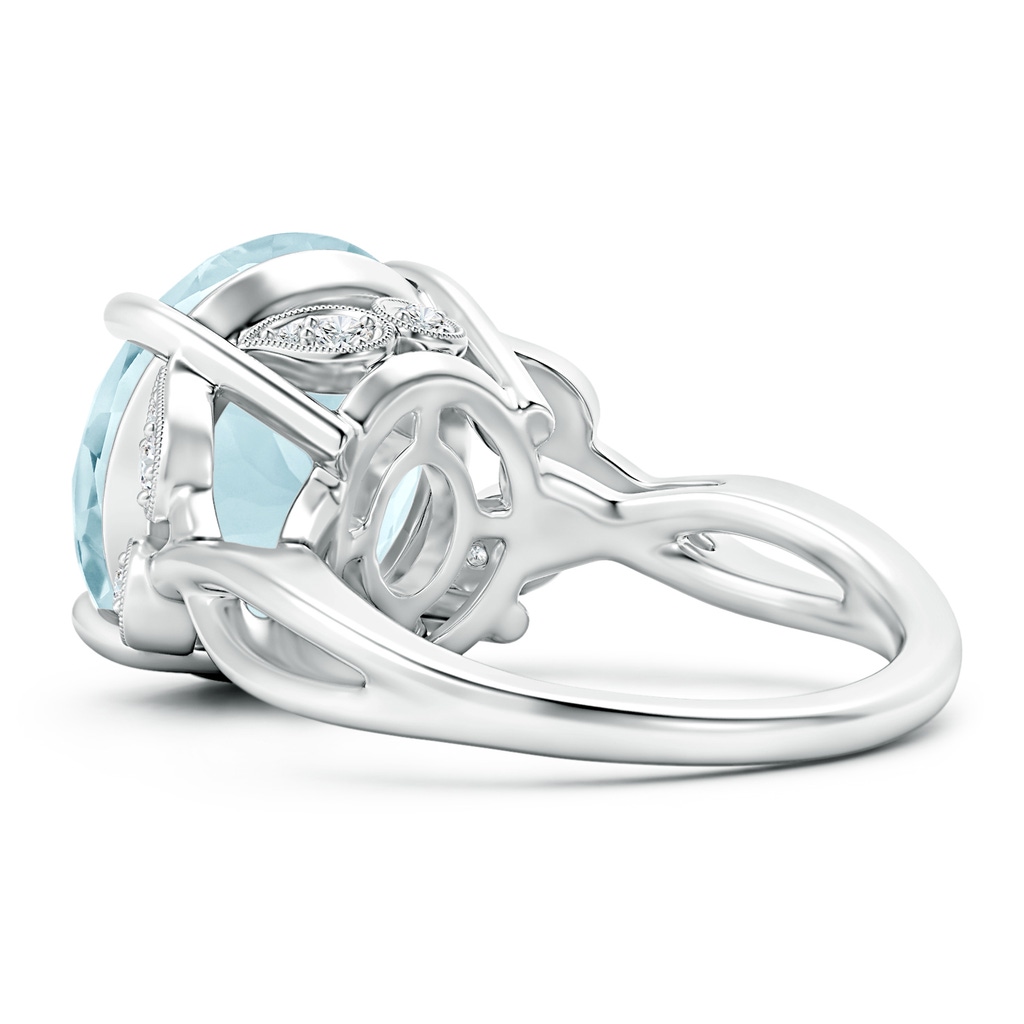 16.01x15.92x9.92mm AA GIA Certified Vintage Style Aquamarine Crossover Shank Ring in White Gold Side 399