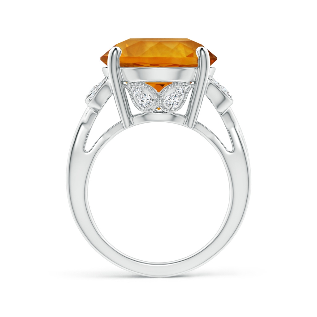 14.06x13.99x9.62mm AAAA Vintage Style GIA Certified Citrine Crossover Shank Ring in White Gold Side 399