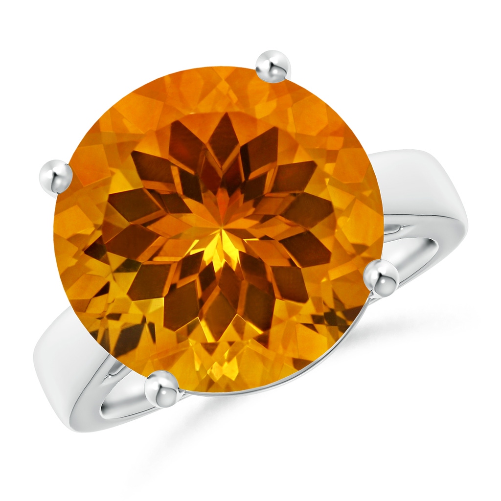 14.06x13.99x9.62mm AAAA Classic GIA Certified Round Citrine Solitaire Ring in White Gold Side 199