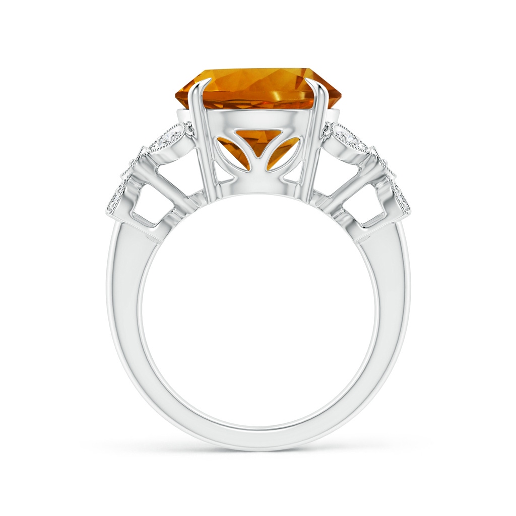 12.00x11.90x7.90mm AAAA Nature Inspired GIA Certified Citrine Ring with Leaf Motifs in White Gold Side 199