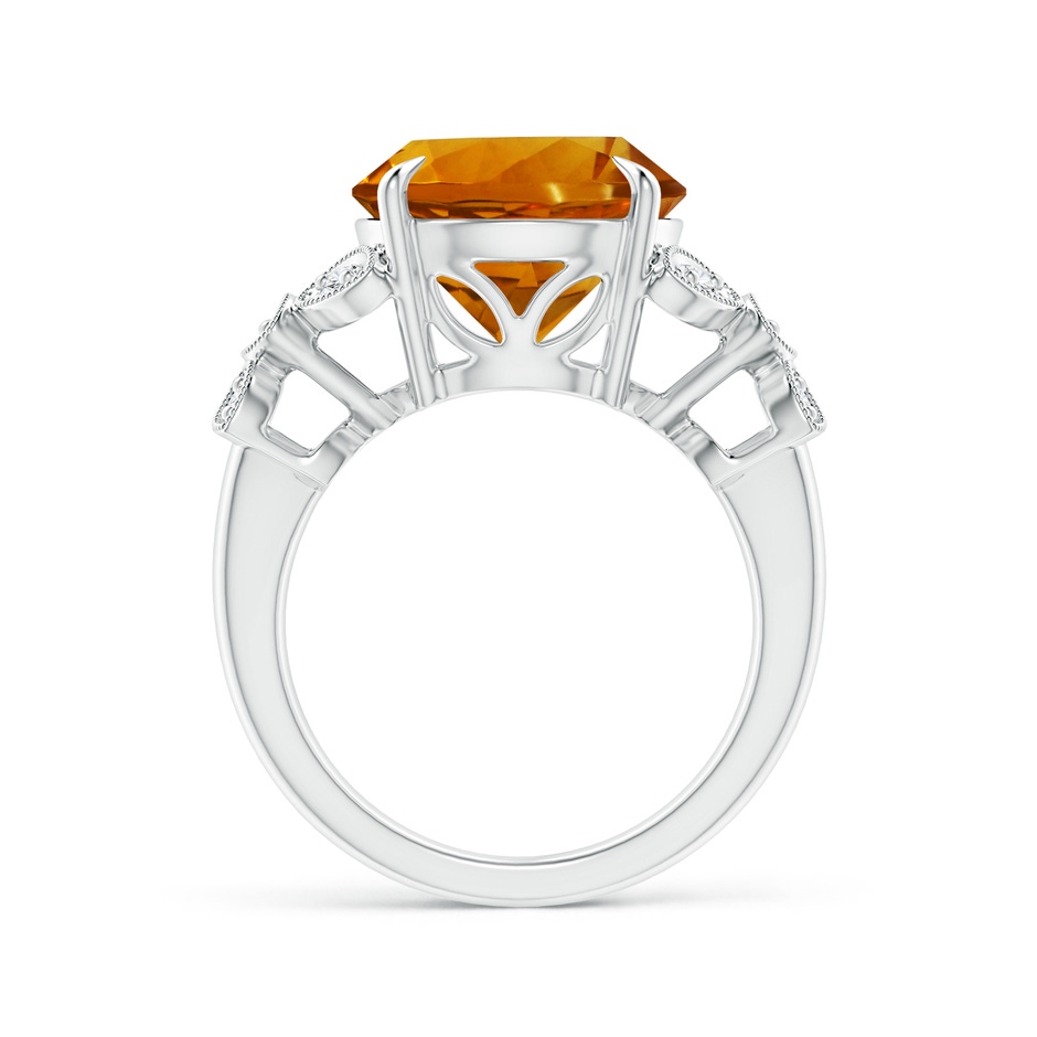 12.00x11.90x7.90mm AAAA Nature Inspired GIA Certified Citrine Ring with Leaf Motifs in White Gold side 199