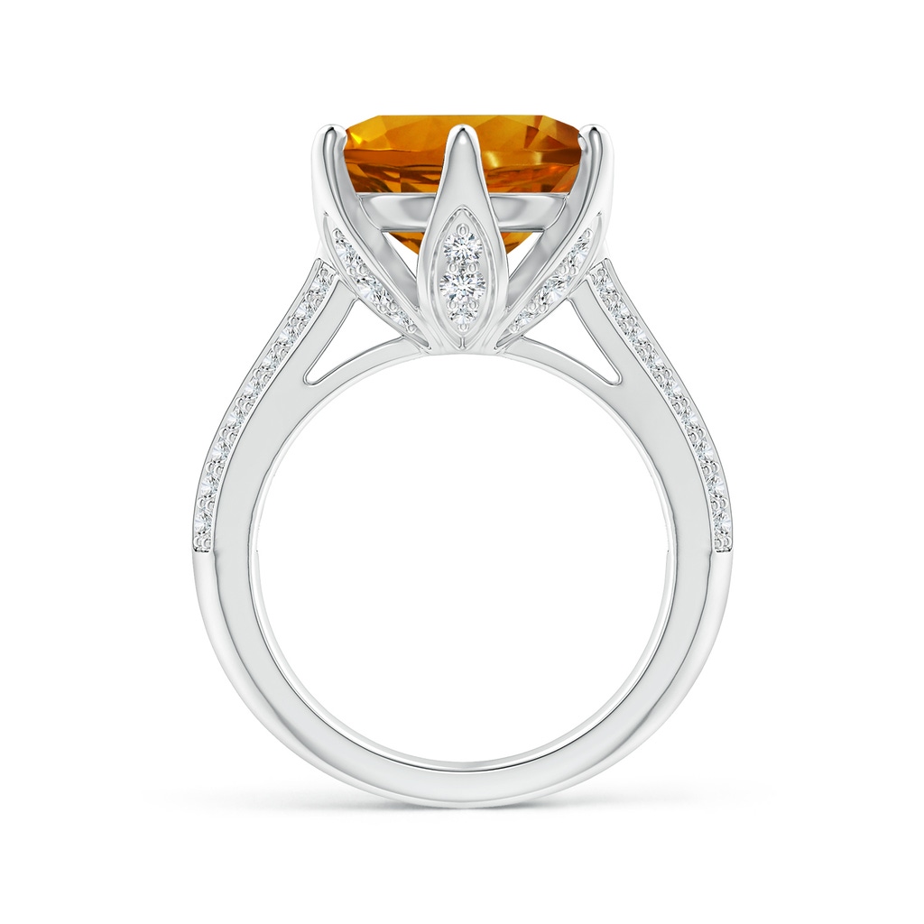 12.00x11.90x7.90mm AAAA Nature Inspired GIA Certified Round Citrine Floral Ring in White Gold - side 199