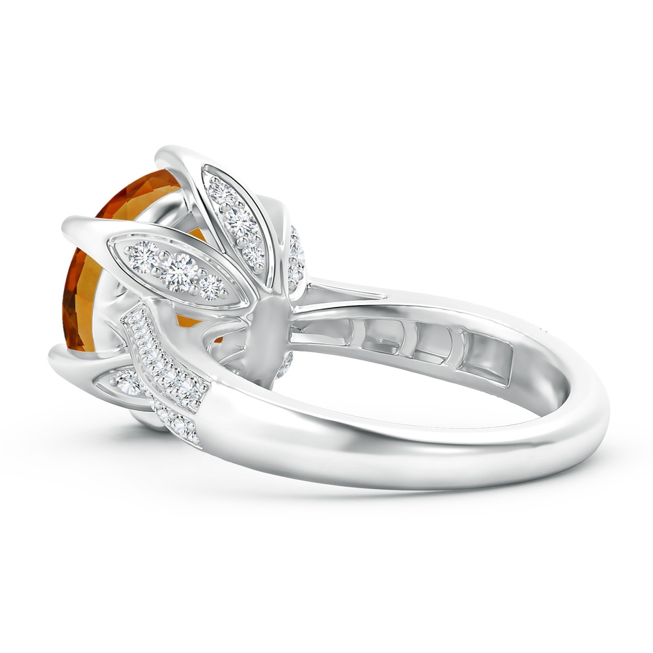 12.00x11.90x7.90mm AAAA Nature Inspired GIA Certified Round Citrine Floral Ring in White Gold side 399