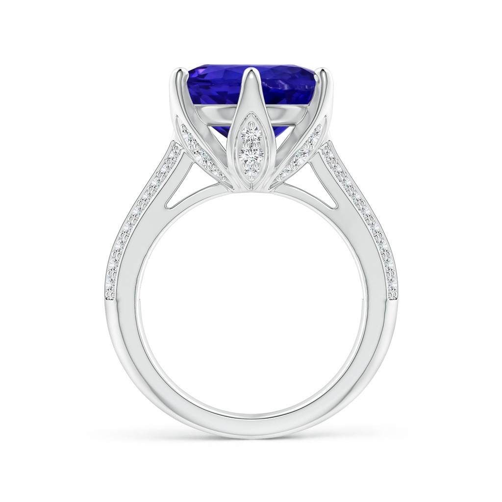 12.17-12.29x8.07mm AAAA GIA Certified Nature Inspired Round Tanzanite Floral Ring in 18K White Gold - side 199