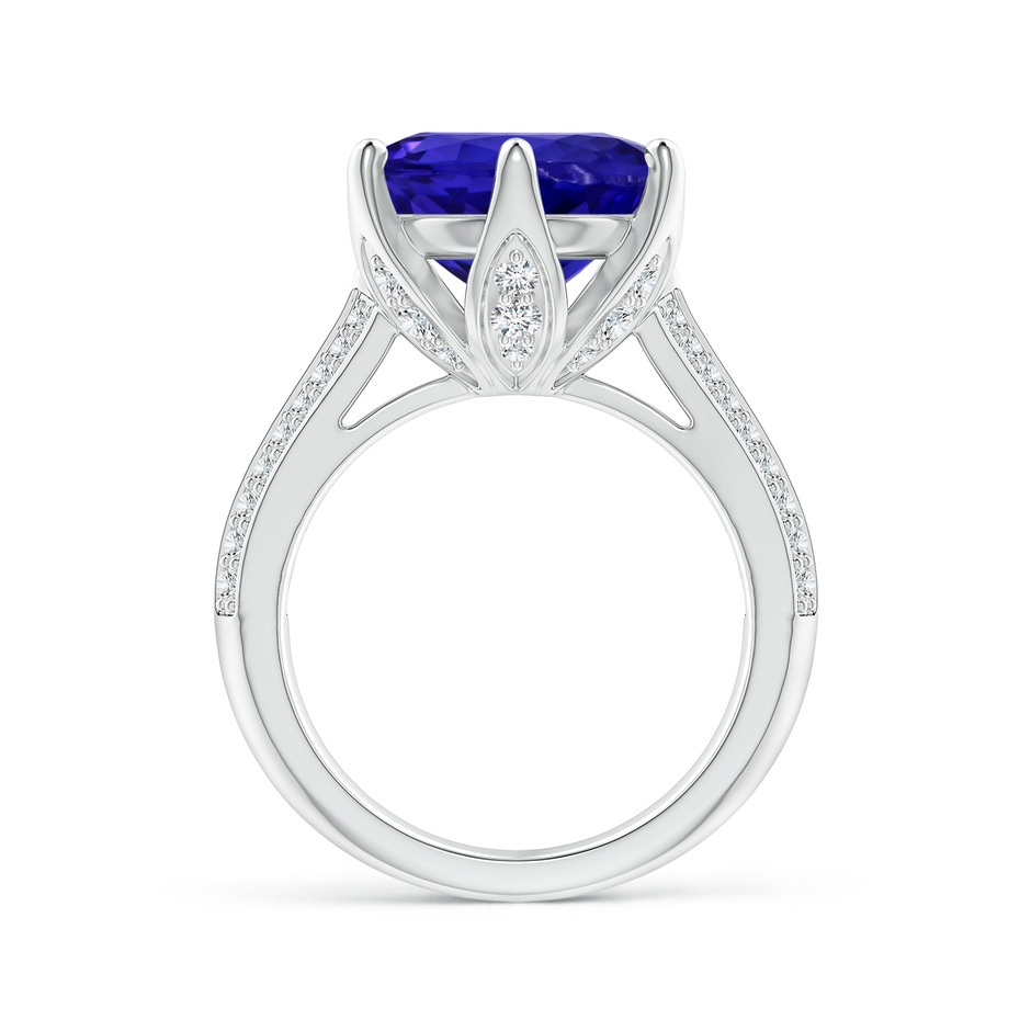 12.17-12.29x8.07mm AAAA GIA Certified Nature Inspired Round Tanzanite Floral Ring in 18K White Gold side 199