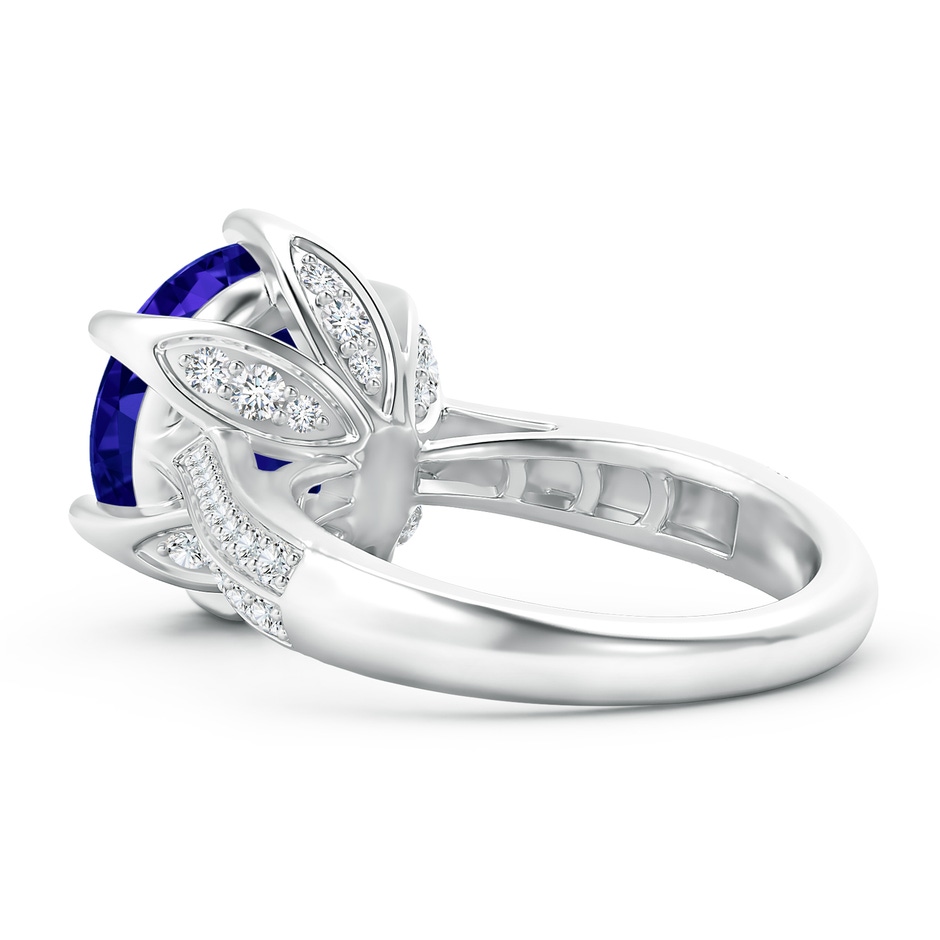 12.17-12.29x8.07mm AAAA GIA Certified Nature Inspired Round Tanzanite Floral Ring in 18K White Gold side 399