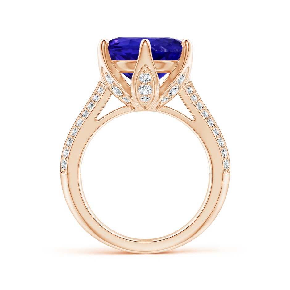 12.17-12.29x8.07mm AAAA GIA Certified Nature Inspired Round Tanzanite Floral Ring in Rose Gold side 199