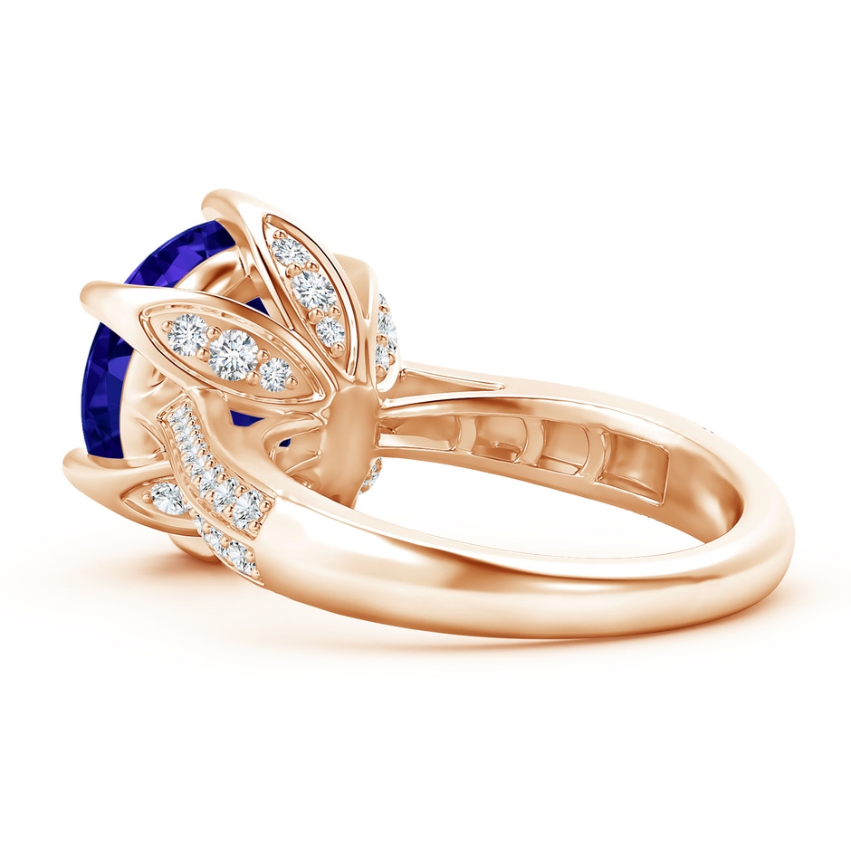 12.17-12.29x8.07mm AAAA GIA Certified Nature Inspired Round Tanzanite Floral Ring in Rose Gold side 399