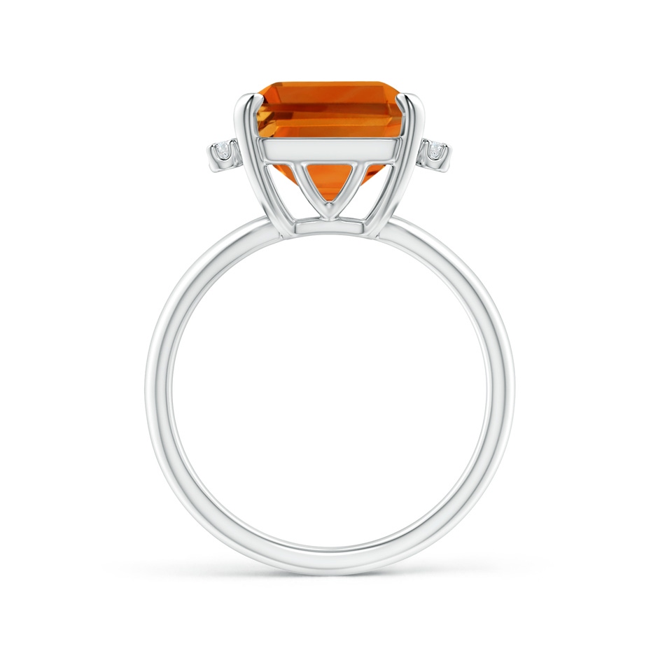 14x10mm AAAA Vintage Style Emerald-Cut Citrine and Diamond Cocktail Ring in White Gold product image