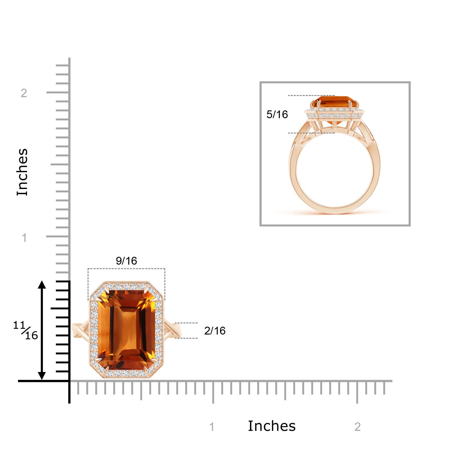 AAAA - Citrine / 7.34 CT / 14 KT Rose Gold