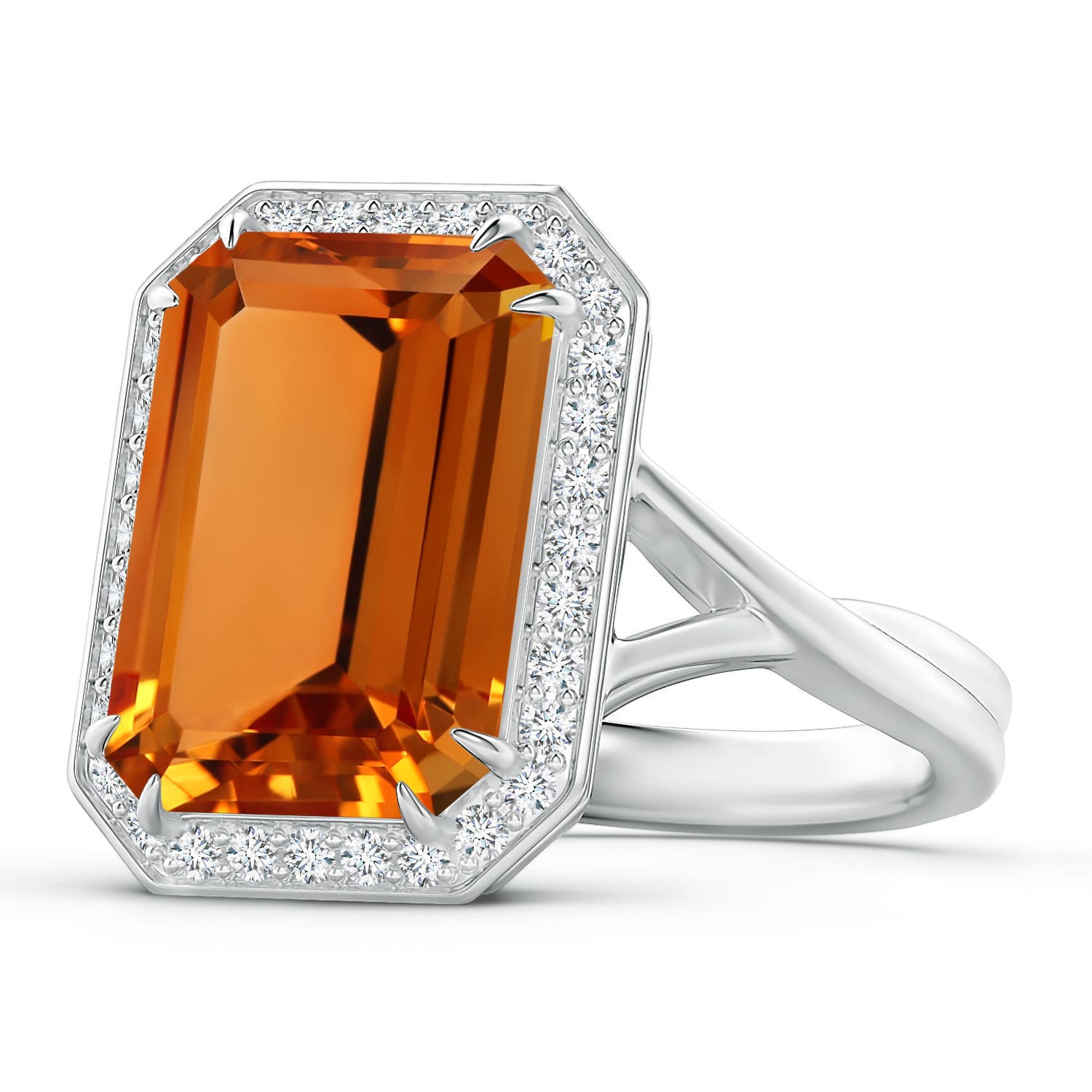 AAAA - Citrine / 7.34 CT / 14 KT White Gold