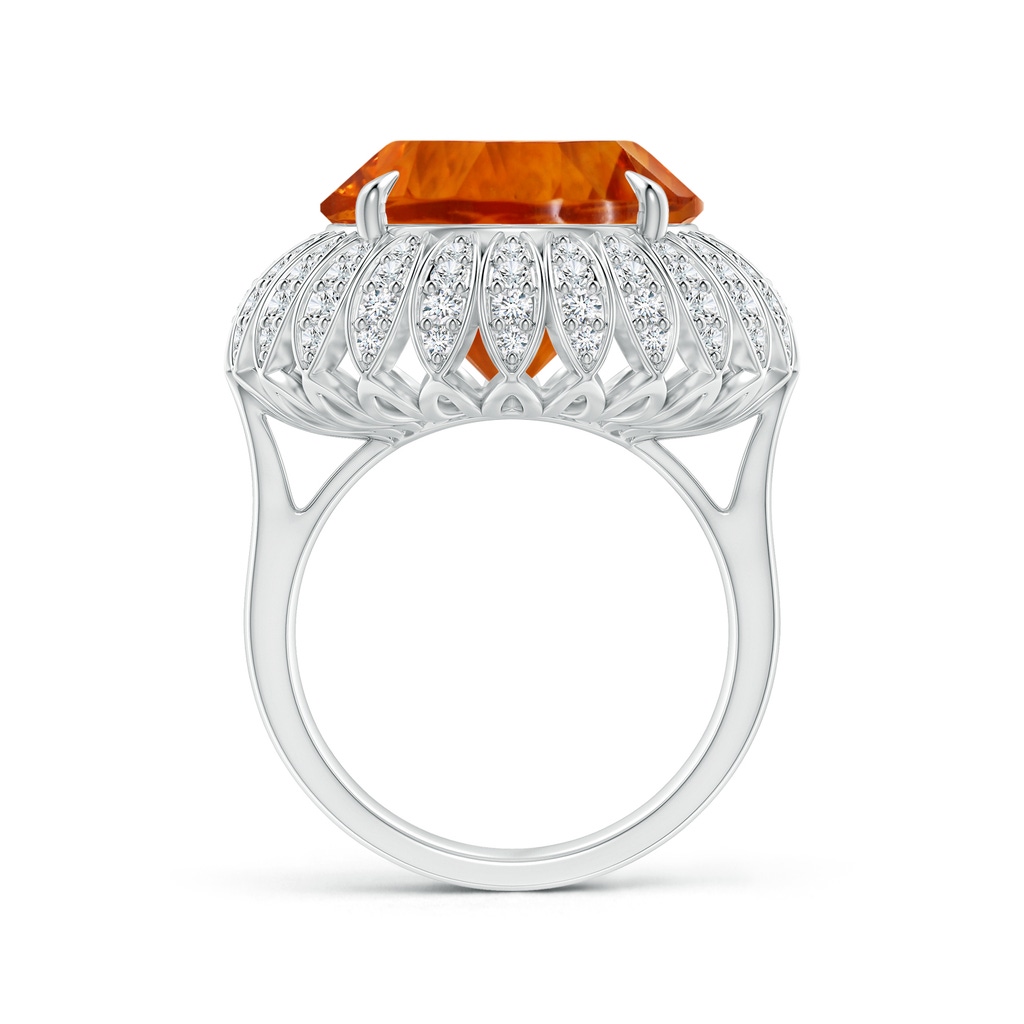 12.00-12.04x8.03mm AAAA GIA Certified Round Citrine Sunflower Ring in White Gold - side 199