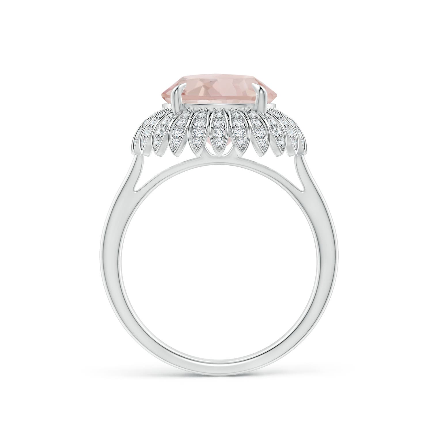 A - Morganite / 3.69 CT / 14 KT White Gold