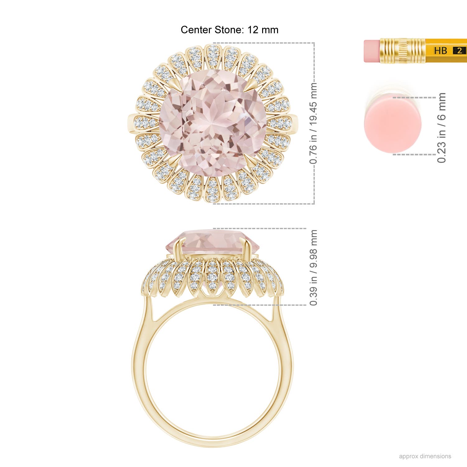 A - Morganite / 5.58 CT / 14 KT Yellow Gold