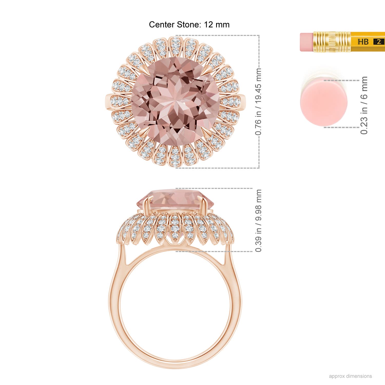 AAAA - Morganite / 5.58 CT / 14 KT Rose Gold