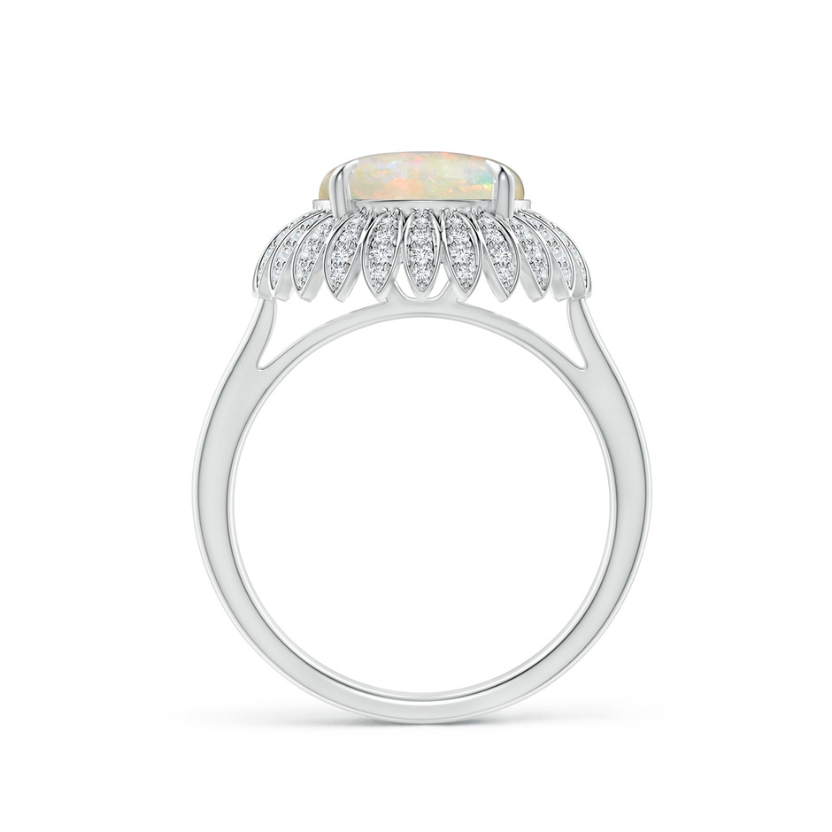 10mm AAAA Opal Sunflower Inspired Cocktail Ring with Diamonds in P950 Platinum side 1