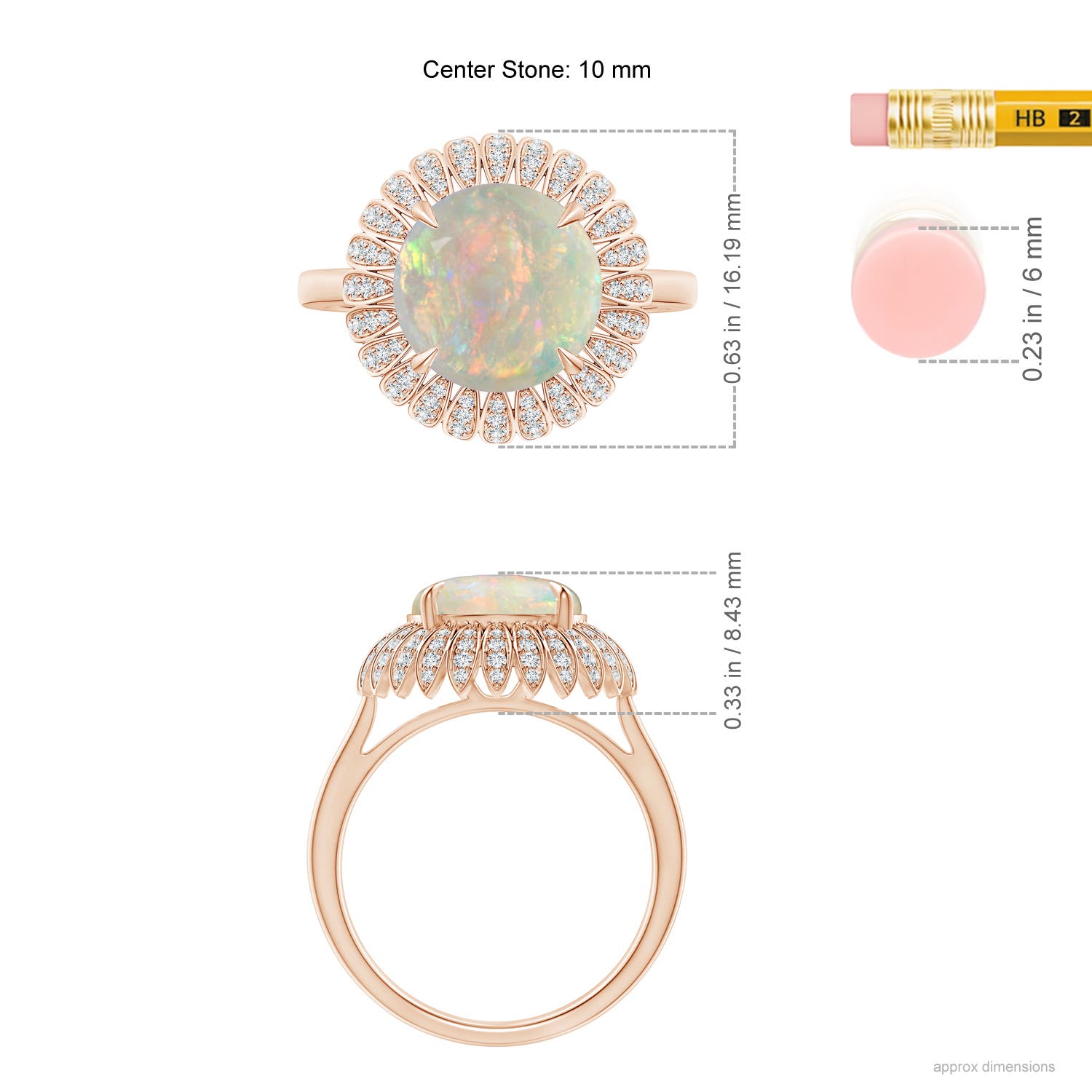 AAAA - Opal / 2.19 CT / 14 KT Rose Gold