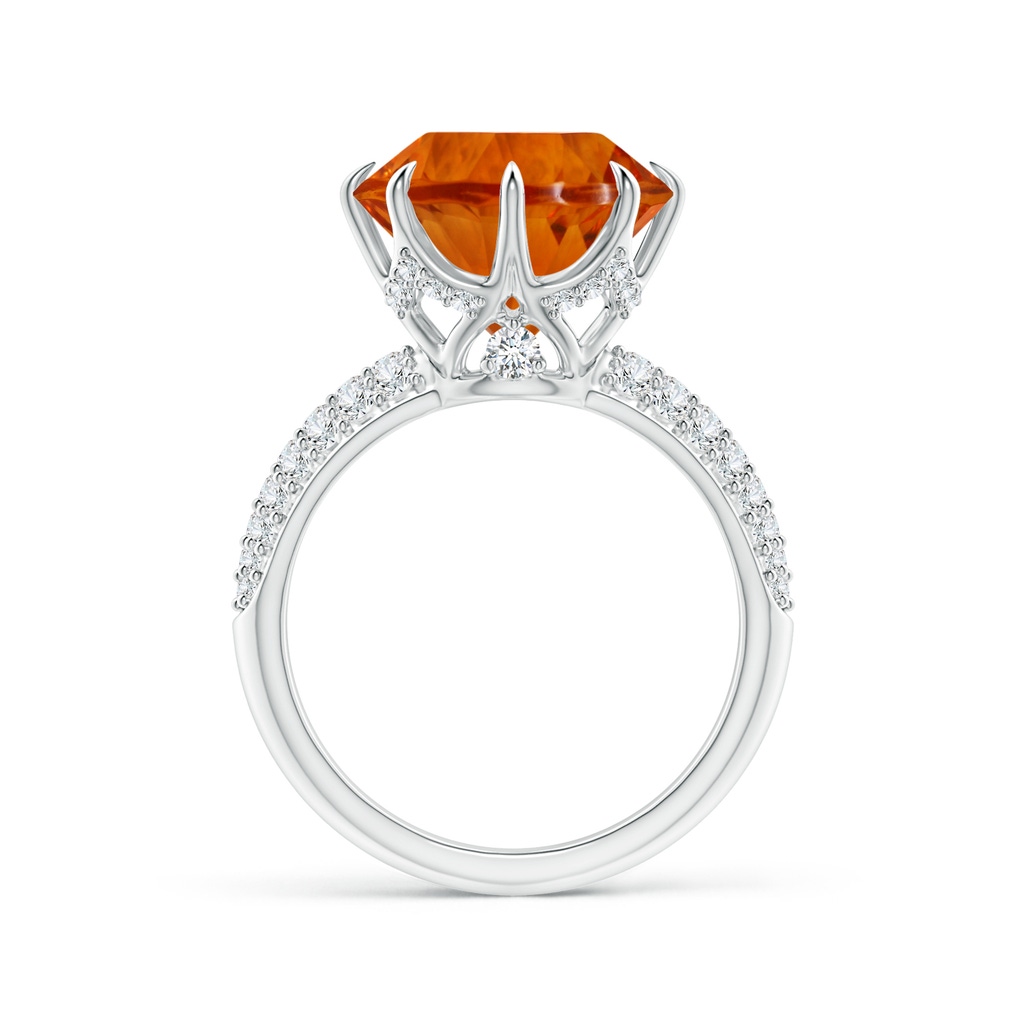 12.00-12.04x8.03mm AAAA GIA Certified Classic Round Citrine Crown Ring in White Gold - side 199