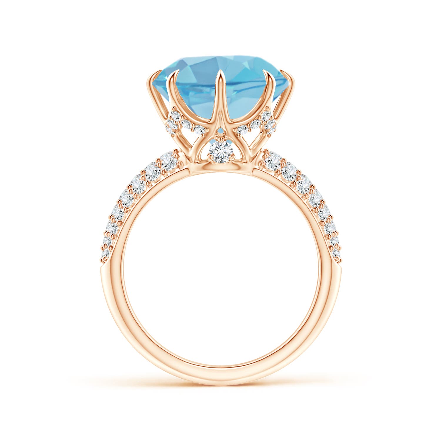 A - Swiss Blue Topaz / 8.41 CT / 14 KT Rose Gold