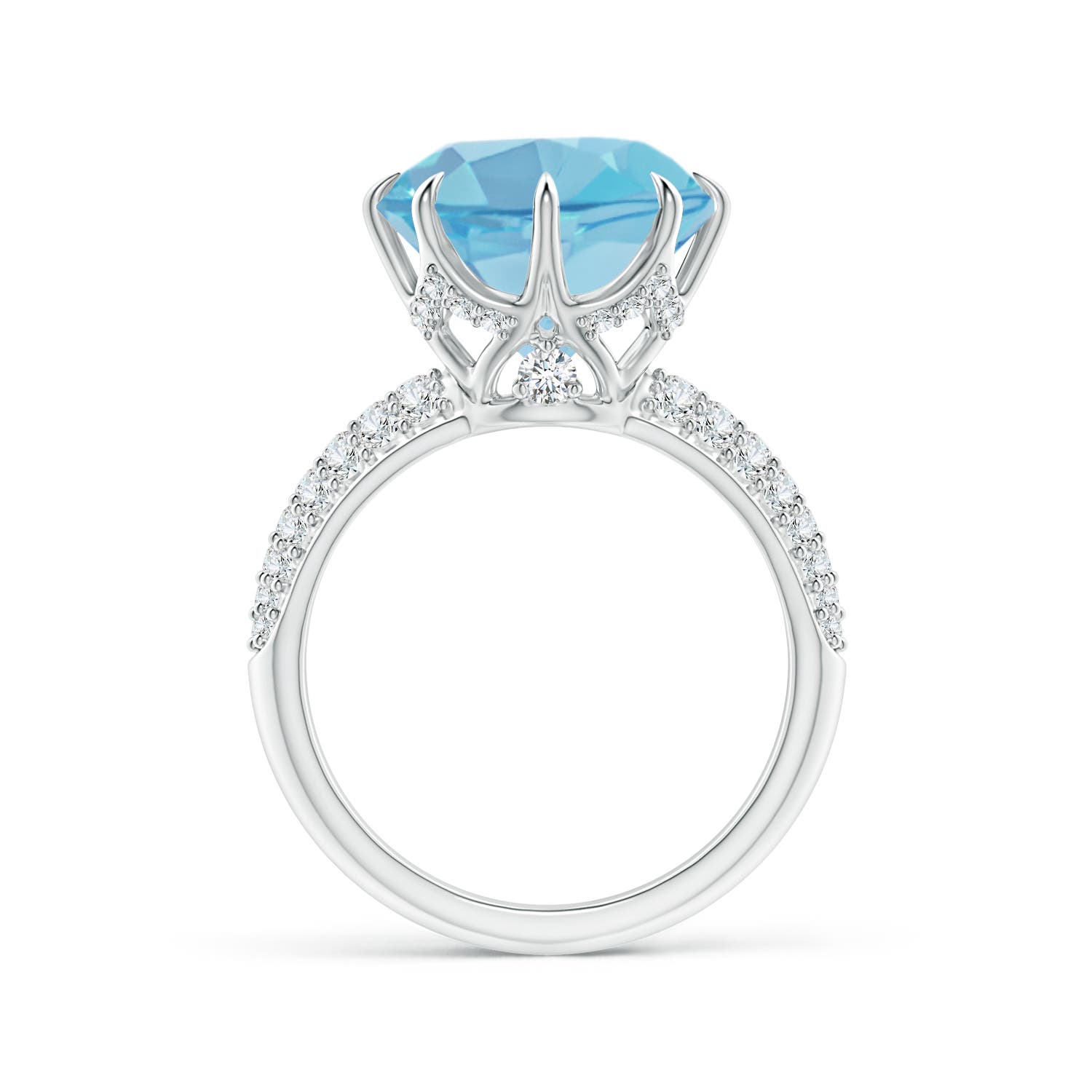 A - Swiss Blue Topaz / 8.41 CT / 14 KT White Gold