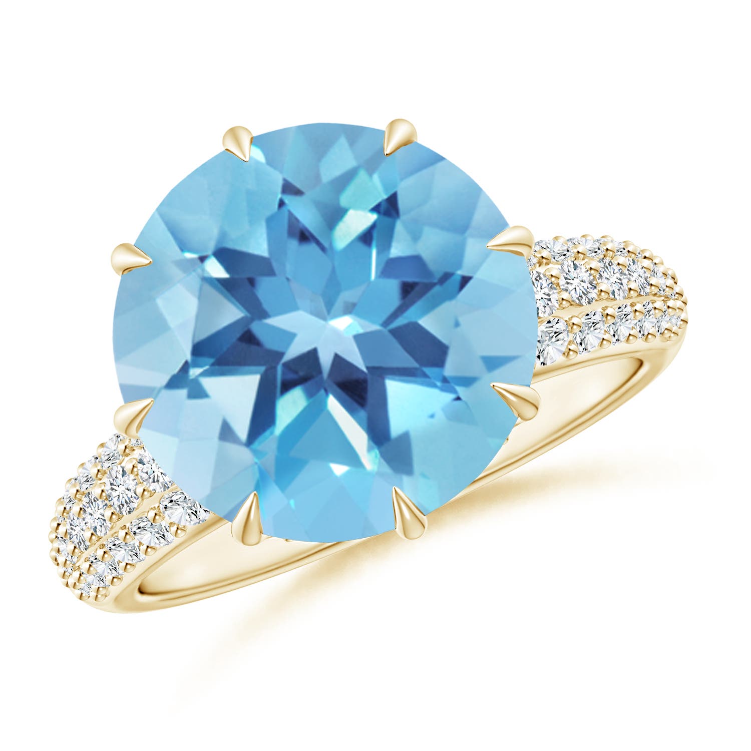 A - Swiss Blue Topaz / 8.41 CT / 14 KT Yellow Gold