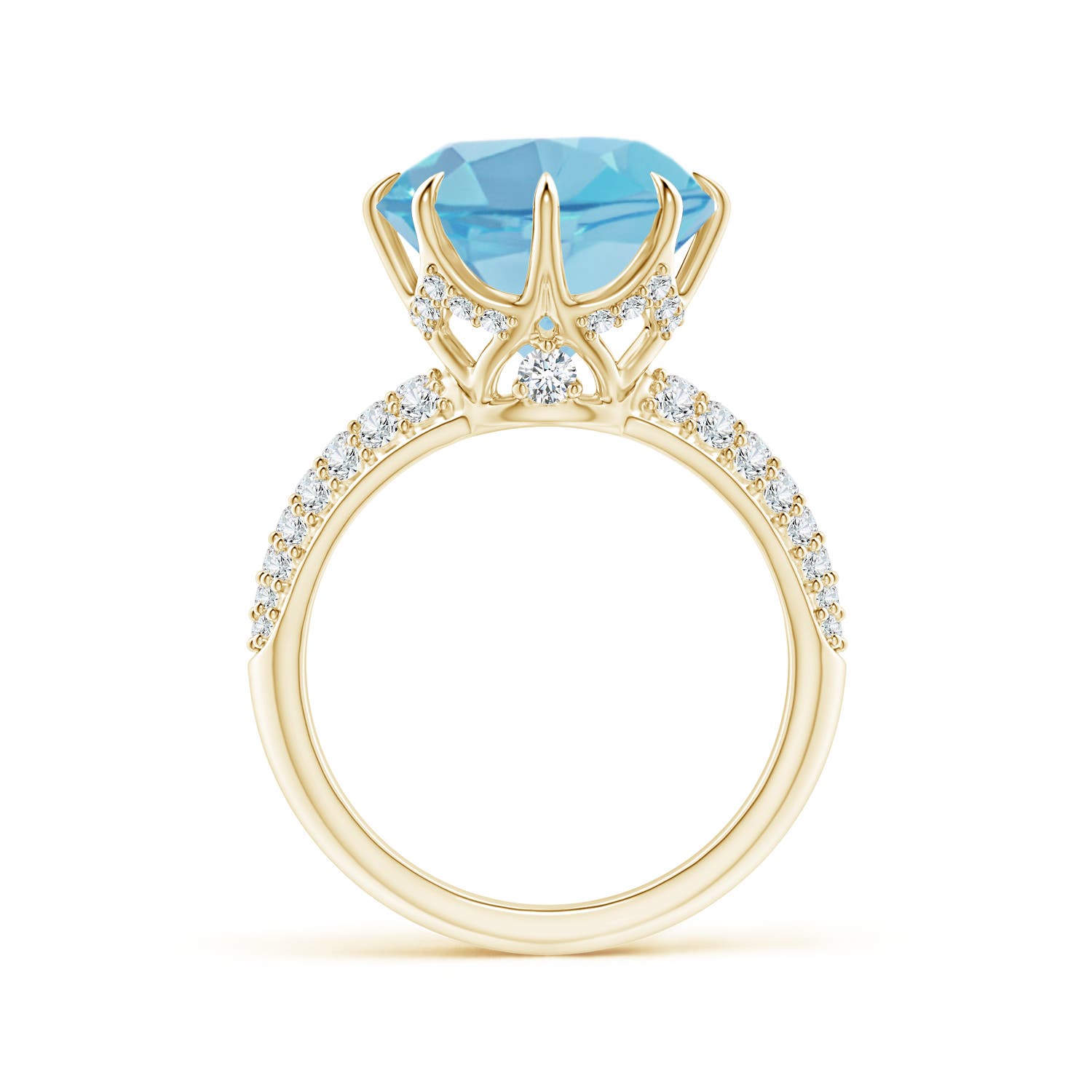 A - Swiss Blue Topaz / 8.41 CT / 14 KT Yellow Gold