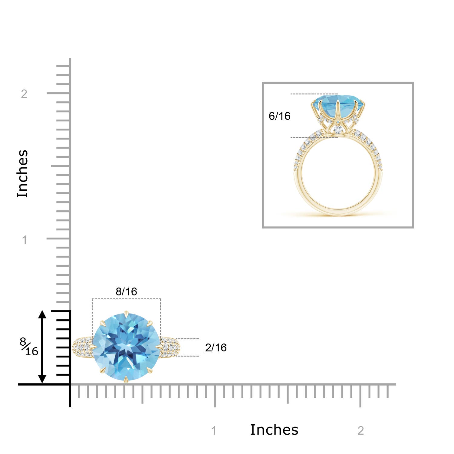 A - Swiss Blue Topaz / 8.41 CT / 14 KT Yellow Gold